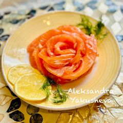 A picture of Salting salmon.