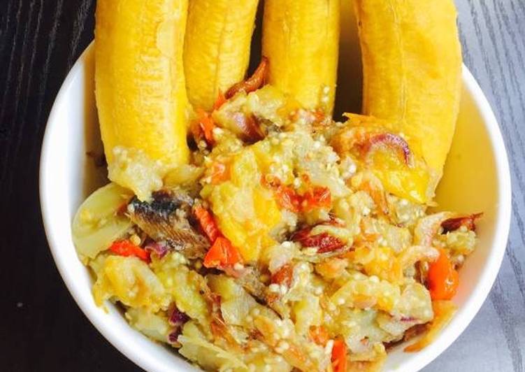 Recipe of Quick Mashed Garden egg sauce and Plantain