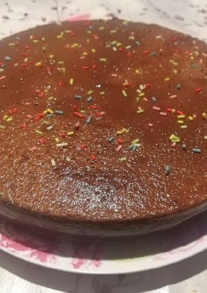 Una foto de Tarta fría de ColaCao con cuajada