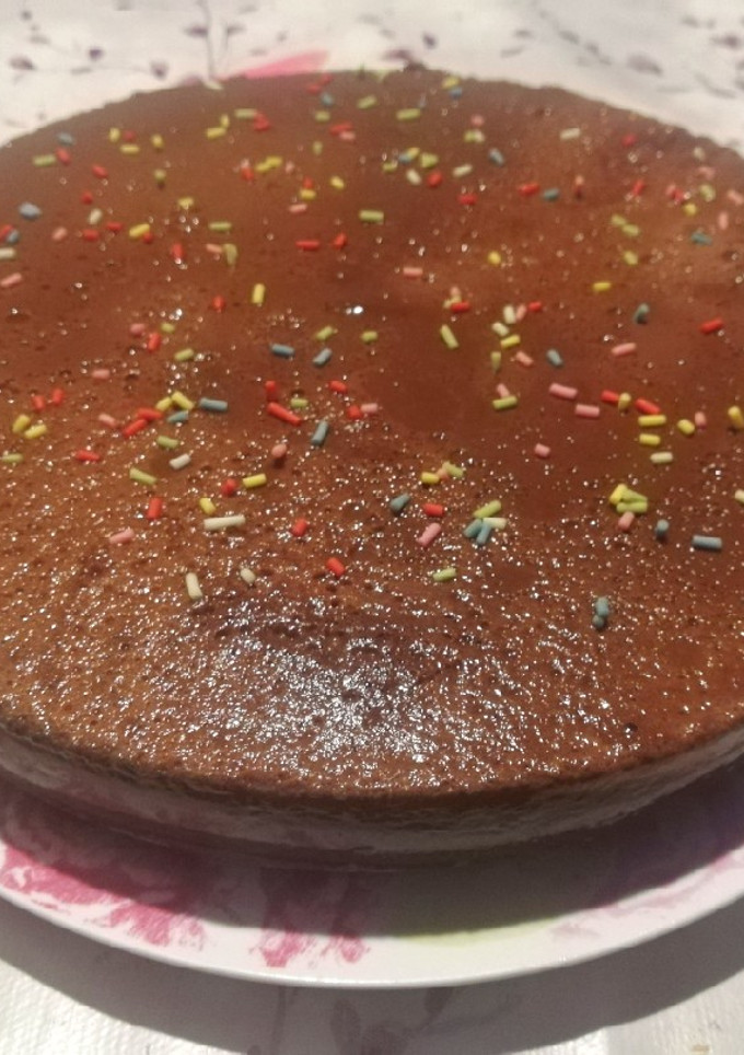 Una foto de Tarta fría de ColaCao con cuajada