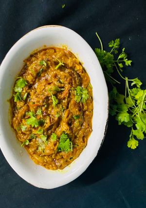 A picture of Baigan Bharta (Rajasthani style).