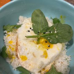 Delicious egg yolk rice A picture of Delicious egg yolk rice.