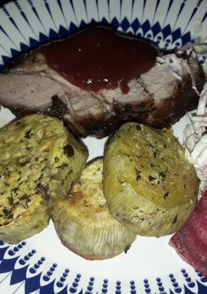 Una foto de Bondiola de cerdo marinada al horno