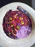 Steak de chou rouge au four marinade citron, cumin