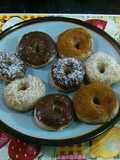 Donas de banana libre de gluten, lacteos y azúcar