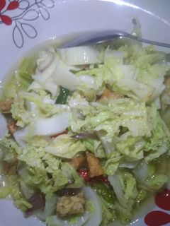 Foto resep Tumis sayur sawi putih, tempe dan udang rebon