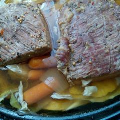 A picture of Slow Cooker Corned Beef & Cabbage.