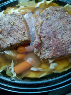 A picture of Slow Cooker Corned Beef & Cabbage.