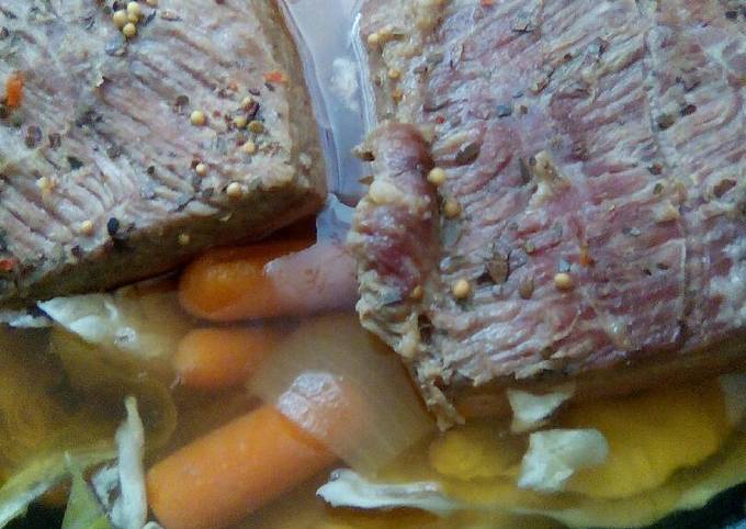 Steps to Prepare Award-winning Slow Cooker Corned Beef &amp; Cabbage