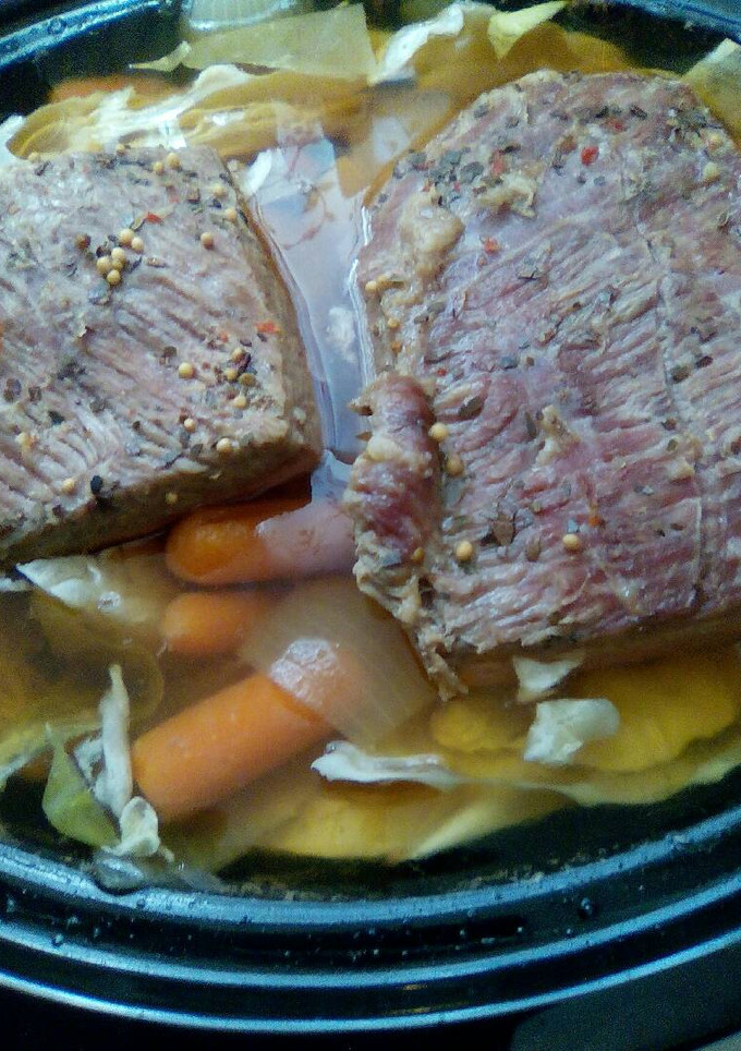 A picture of Slow Cooker Corned Beef & Cabbage.