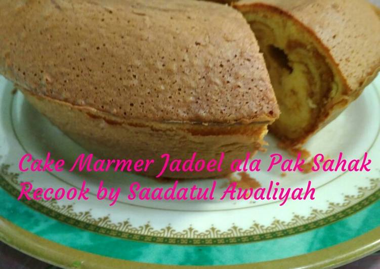 Resep Cake Marmer Jadoel ala Pak Sahak (metode all in one) Anti Gagal