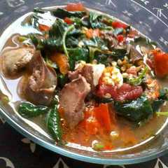 A picture of Menu Bumil : Tumis Bayam Hati Ayam.
