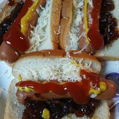 A picture of Hotdog with my Ultimate Bacon Onion Sauce.