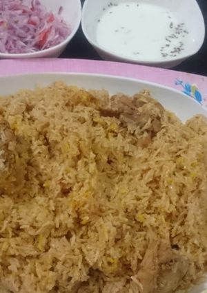 A picture of Chicken biryani.
