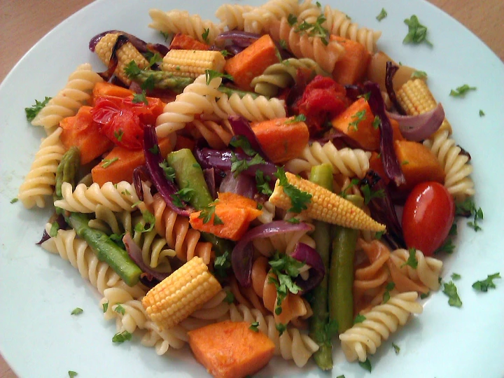 Recipe Vickys Roasted Vegetable Pasta, GF DF EF SF NF the So Delicious So Delicious
