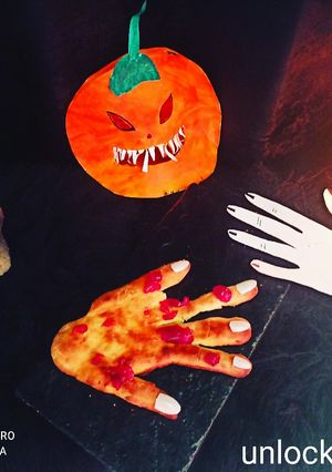 A picture of Spooky Hands Bread.