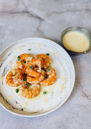 法式白蘭地烤蝦 的食譜成品照片