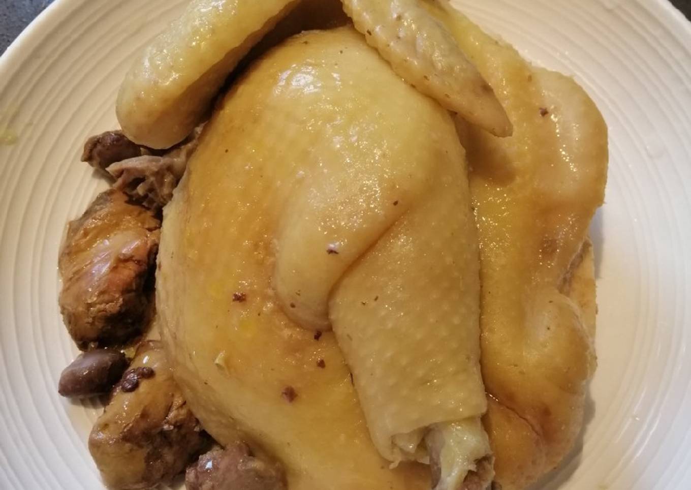 half boiled chicken