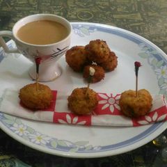A picture of Stuffed mushroom snacks #monsoon.