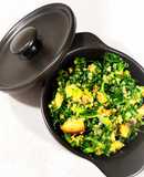 "Caldo verde" salteado com broa