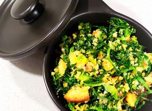 Foto de "Caldo verde" salteado com broa