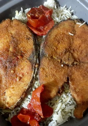عکسی از دستور سبزی پلو با ماهی