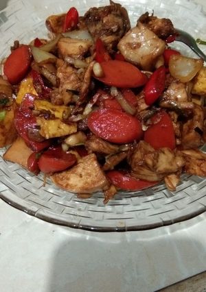 Foto resep Chicken sosis with teriyaki 😊