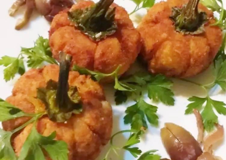 Croquetas de patata rellenas de semillas de calabaza