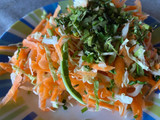 Ensalada de repollo, zanahoria y cilantro