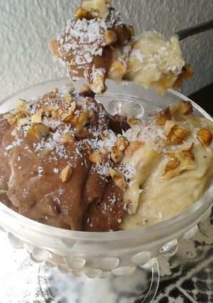 Una foto de Helado a base de bananas, bien natural