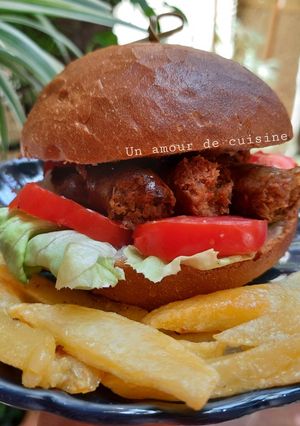 Une photo de Burger merguez 🍔🍟