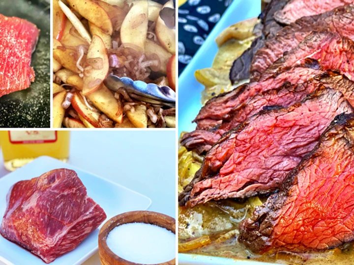 Easy Way Prepare Recipe Seared Fullblood Wagyu Top Sirloin Steak with Apple-Brandy Pan Sauce that is Perfect, Appealing}