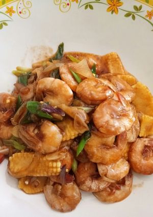 Foto resep Udang Saus Tiram with baby corn #BikinRamadanBerkesan