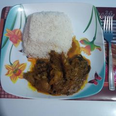 A picture of Rice with native stew.
