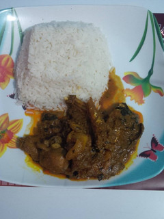 A picture of Rice with native stew.