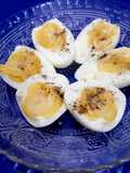 Healthy half boil egg