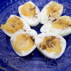 Healthy half boil egg A picture of Healthy half boil egg.