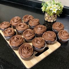 A picture of Chocolate Cupcakes with Frosting.