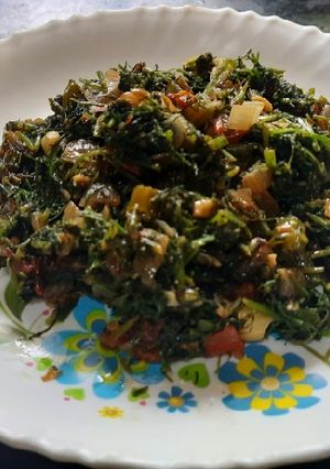 A picture of Shepu(dill) green leafy vegetables sabji by.