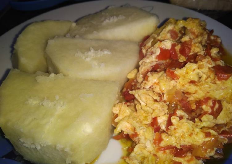 Easiest Way to Make Super Quick Homemade Boiled yam and scrambled egg