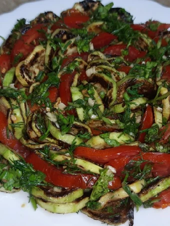 Easy Steps to Prepare Zucchini salad 🥗.. yummy, quick and healthy the Delicious Appealing