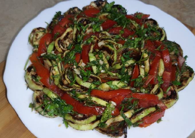 Recipe of Any-night-of-the-week Zucchini salad 🥗.. yummy, quick and healthy