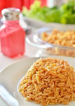 A picture of Turkish Home Cooking: Orzo Pilaf.