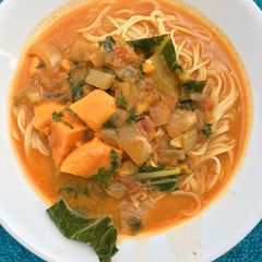 A picture of Red Curry Vegetable Noodle Soup.
