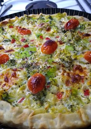 Una foto de Tarta de zapallito y brócoli