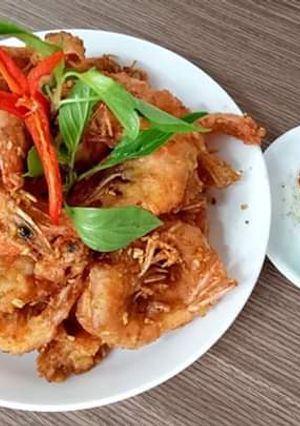 Hình của món Tôm rang tỏi.