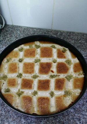 صورة لوصفة بسبوسة كاروهات