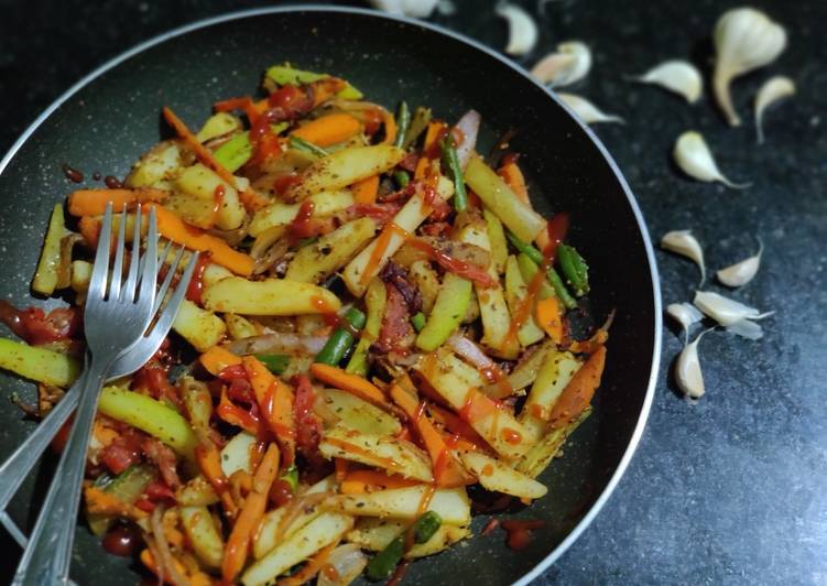 Steps to Prepare Perfect Sauteed vegetable recipe