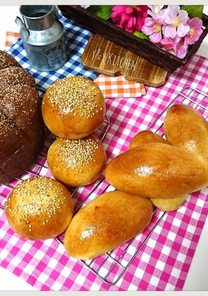 Foto resep Hot dog & hamburger buns (1x proofing)
