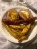 Colita de cuadril rellena con papas al horno